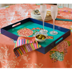 Plateau rectangulaire laqué fait main avec poignées, plateau décoratif pour table basse et ottoman, en provenance du Vietnam - Product Image 4