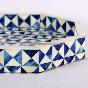 ถาดเสิร์ฟทรงกลมแบบฝังกระดูกพร้อมพื้นผิวเรียบเหมาะสำหรับโฮสต์แสดงเทียนหรืออุปกรณ์เสริมสำหรับบาร์จากอินเดีย - Product Image 3