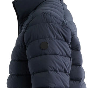 Chaqueta acolchada impermeable para hombre, con cuello alto a cuadros, cierre de cremallera, cortavientos, informal, para invierno, corte regular, relleno de poliéster - Product Image 5