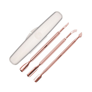 Ensemble de repousse-cuticules réutilisables de haute qualité, double extrémité, en acier inoxydable argenté, outils de manucure - Product Image 3