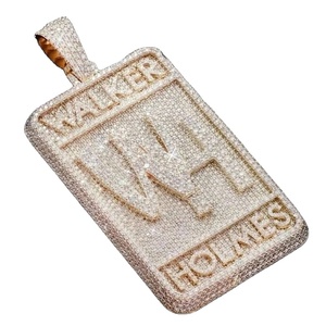 Colgante de letra moissanita helado colgante de Hip Hop personalizado hermoso colgante de plata esterlina regalo para ella - Product Image 1