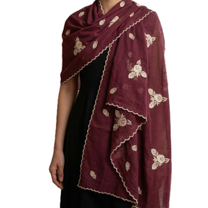 Lot de 12 écharpes en voile de coton pour femmes, brodées de fleurs et de strass, douces, légères et respirantes, pour usage quotidien - Product Image 3