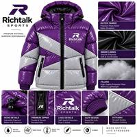 Blouson d'hiver pour homme, tendance, très vendu, prix d'usine, effet brillant, à capuche, respirant, color block, de haute qualité