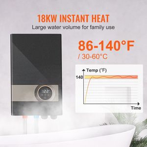 Scaldabagno Elettrico Istantaneo da 18kW con Display Digitale, Facile Installazione, Erogazione Acqua Calda 24 Ore su 24 - Product Image 1