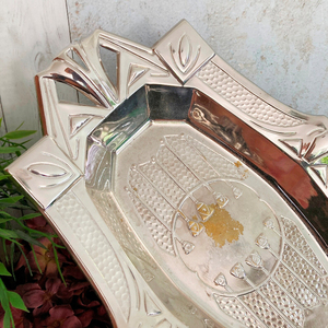 Gold Platter <b>Large</b> Display Metal <b>Tray</b> With Handle Fruits Cupcakes Pastries Display Dish Reusable Custom Serving Catering <b>Trays</b> - Product Image 1