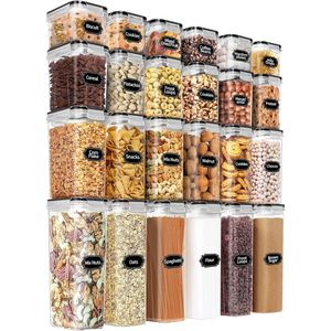 Set di 24 Contenitori per Alimenti con Coperchi in Plastica Ermetici Senza BPA, a Prova di Perdite, per Organizzazione Dispensa - Product Image 1