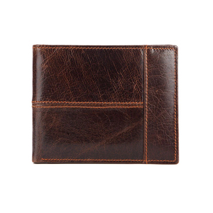 <b>Men's</b> Genuine Leather Slim <b>Wallet</b> With Striped Lining Fold Closure Card Holder Short Length Minimalist Design - Product Image 6