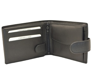Cartera Bifold Delgada de Cuero Genuino para Hombre WOW, Cierre Plegable, Diseño Minimalista, Corta, para Uso Diario - Product Image 3