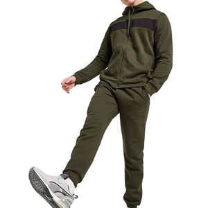 Conjunto Deportivo para Hombre, Color Negro, con Cremallera Completa, Pantalones Deportivos y Sudadera, Secado Rápido, 100% Algodón, Ropa de Otoño, Ecológico - Product Image 1