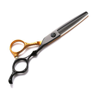 Ciseaux de coiffure professionnels 6 pouces en acier inoxydable, ciseaux de barbier avec manche noir et or, outils de coupe de précision - Product Image 3