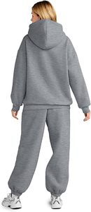 Conjunto de Sudadera con Capucha Oversize y Pantalones de Chándal de Forro Polar Premium para Mujer, Conjunto Deportivo de Sudadera con Capucha y Pantalones de Chándal para Mujer - Product Image 3