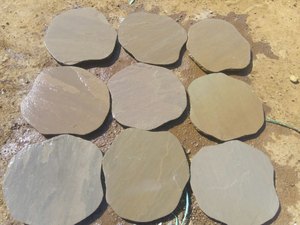 Modern Technical Design Raj Green <b>Sandstone</b> Block Tiles Natural Origin Stone Supported Wall Style Graphic Cut Style for Floor - Product Image 2