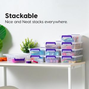 Confezione da 10 da 3 Qt. Contenitori in Plastica per Artigianato con Coperchi, Piccoli Organizzatori per Forniture Artistiche e da Ufficio, Scatole Sensoriali H - Product Image 2