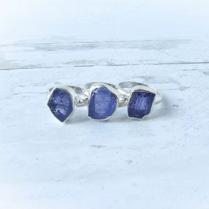 Genuine Tanzanite <b>Ring</b> Sterling Silver Raw Rough Gemstone <b>Ring</b> Elegant Jewelry Gift For Her <b>Adjustable</b> <b>Ring</b> - Product Image 1