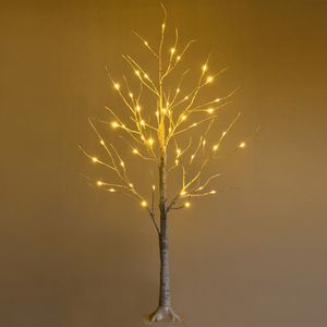 Albero di Betulla Bianco Pre-Illuminato con Luci LED per Natale, Alberi Artificiali Natalizi - Product Image 5
