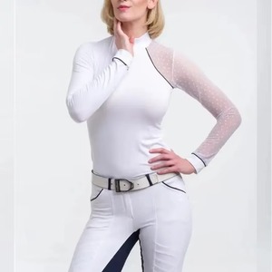 Chemises de concours équestres pour femmes, hauts de compression pour l'équitation, vêtements d'équitation en promotion, chemises de compétition pour dames - Product Image 2