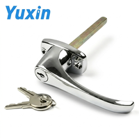 Serrure à poignée en L YX-MS322-1X en alliage de zinc chromé haute sécurité pour porte de garage avec 2 clés en laiton