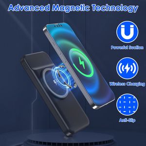 22.5W Magnetic Wireless 10000mAh Power Bank 15W PD Fast <b>Charging</b> Portable Charger Built-in Type-C <b>Cables</b> 15W Wireless <b>Charging</b> - Product Image 3