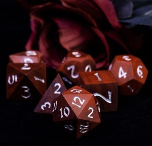 Wooden <b>Dice</b> Set <b>Polyhedral</b> Gaming <b>Dice</b> Natural Grain Sturdy Build Smooth Rolling Clear Numbers Tabletop Gaming - Product Image 2