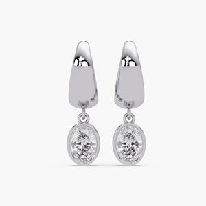 Boucles d'oreilles pendantes en or 14 carats avec diamant de laboratoire ovale de 3 carats, élégantes pour femmes, cadeau de luxe pour anniversaire et fête - Product Image 5