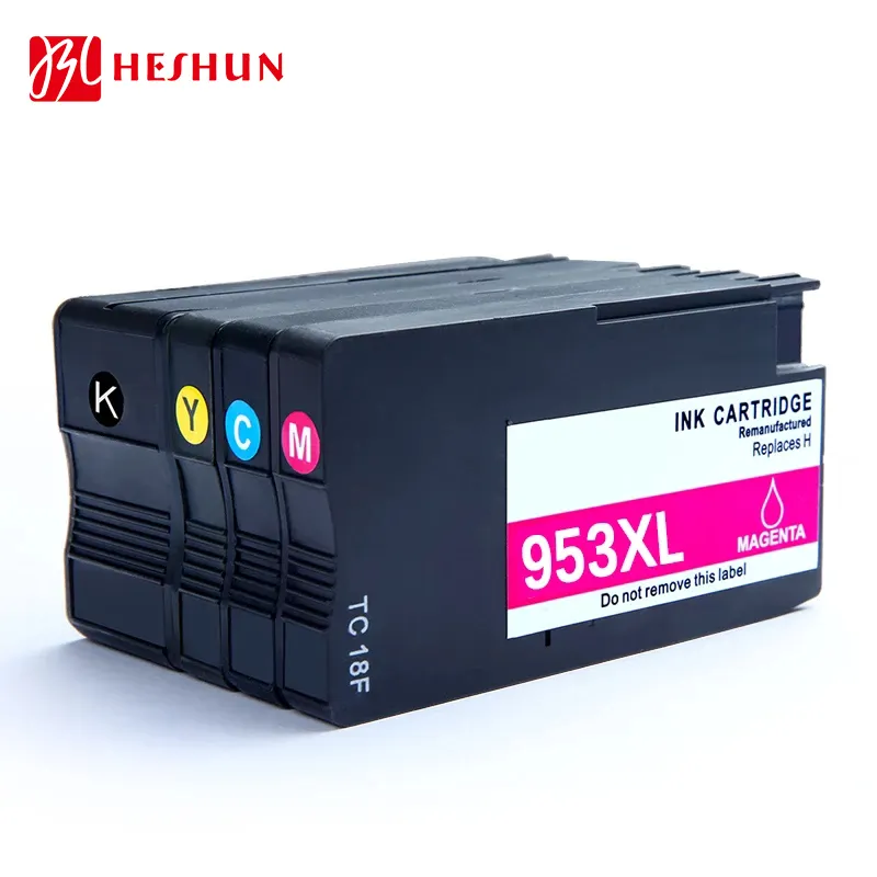 HESHUN mürekkep tankı 953XL 957XL 957 953 XL Premium uyumlu mürekkep püskürtmeli mürekkep kartuşu için HP OfficeJet Pro 7740 için HP953 7720 8720