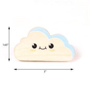 Nouvel Arrivage Boutons de tiroir et poignées de commode en bois de pin bleu motif nuage pour enfants, de haute qualité et durables, pour armoires de chambre - Product Image 2