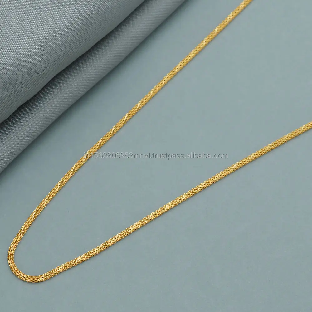 Bis sigillo 916 di prima classe oro 22 "x 2mm semplice catena rolo per mezze zie regalo catena senza medaglione per donna