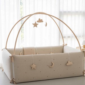 [S.P Company] Lolbaby Toddler Guard Rail Bumper <b>Bed</b> 100% Cotton Pigment Embroidery Baby Bedding - Product Image 2
