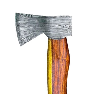 Hache artisanale en acier Damas forgé sur mesure, acier à haute teneur en carbone, manche en bois, hache industrielle en acier Damas pour le bricolage, à vendre - Product Image 6