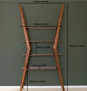 <b>Modern</b> Wooden Ladder Bookcase 4 <b>Shelves</b> Freestanding Backless Storage Rack for Living Room Home Office - Product Image 6