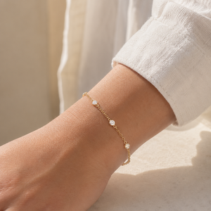 Pulsera de Moissanita de Corte Redondo en Oro Amarillo de 14K para Mujer, Joyería Fina al por Mayor, Fabricante de Joyería Personalizada OEM ODM, Regalo - Product Image 1