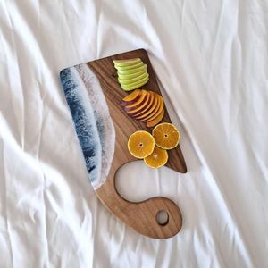 เขียงไม้ลายคลื่นทะเล รูปทรงสี่เหลี่ยมผืนผ้า หนา 1.3 ซม. ปลอดสารพิษ ใช้กับเครื่องล้างจานได้ - Product Image 6