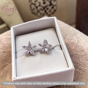 [Sheri Jewels] Pendientes clásicos de oro blanco macizo de 18 quilates con diamantes naturales de corte marquesa para mujer, claridad SI1-SI2, 0,56 quilates - Product Image 3