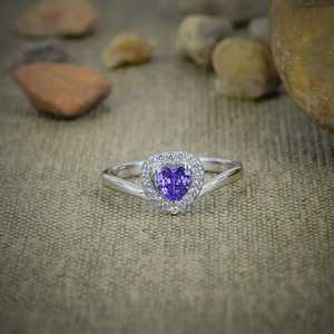 Natural Tanzanite <b>Quartz</b> 925 Sterling Silver <b>Ring</b> White Zirconia Accent Handmade Fine Gemstone Jewelry Gift - Product Image 1
