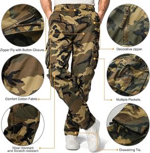 Men's Camouflage <b>Cargo</b> <b>Work</b> <b>Pants</b> Cotton Breathable With Multiple Pockets - Product Image 6