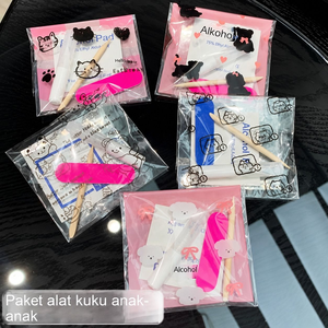 Kit de soins des ongles avec lingettes alcoolisées et outils pour l'application des ongles, emballage individuel - Product Image 4