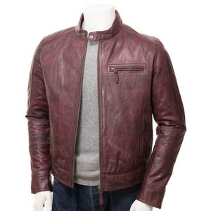 High Street Style <b>Men's</b> Leather <b>Jacket</b> Canvas Waterproof Breathable Eco-Friendly Winter OEM Service Custom Colors Front Logo - Product Image 1