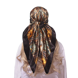 Women Printed <b>Silk</b> Satin Square Scarf <b>Head</b> <b>Wrap</b> Fashion Hair Bandana - Product Image 4