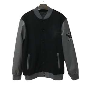 Blouson d'hiver en cuir pour homme OEM, style universitaire vintage, avec fermeture éclair, col montant, tissu anti-boulochage, broderie unie - Product Image 4