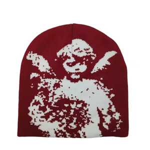 Unisex Adult Beanie Hat 56-58CM Jacquard Knit Character Pattern <b>Winter</b> <b>Cap</b> Casual Style Acrylic Material - Product Image 5