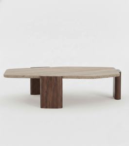 Contemporary Accent Coffee <b>Table</b> made from Solid wood and marble for Living room hotel restaurant bar and villa - Product Image 4
