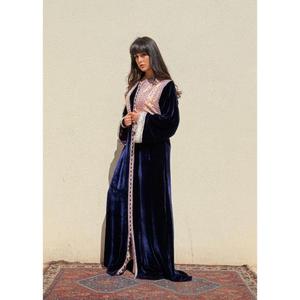Premium Velvet <b>Kaftan</b> Set Velvet <b>Kaftan</b> Finished Graphic Sfifa Neckline Full Front Opening Fastening Handmade Silk Buttons - Product Image 3