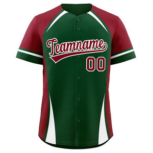 Camiseta de Béisbol Unisex Blanca, Morada y Rosa, con Bloques de Color, Manga Corta, Cierre de Botones, Transpirable, de Poliéster, Ropa Deportiva - Product Image 6