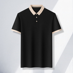 Chemises de golf pour hommes sur mesure, séchage rapide, couleur unie |   Logo personnalisé, tissu en coton et bambou, respirant, manches courtes, haute qualité - Product Image 2
