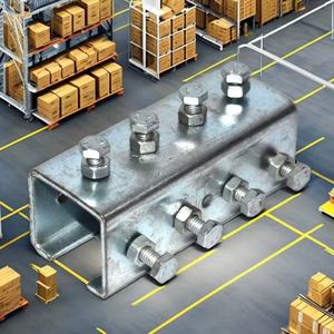 Acoplador de riel de acero inoxidable de alta resistencia, conector de canal en C para sistema de transporte de rieles de cortinas CMKMake - Product Image 1