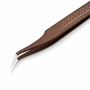 Pinzas Curvas de Precisión para Pestañas, de Acero Inoxidable con Punta Suave para Aplicación de Extensiones de Pestañas - Product Image 4