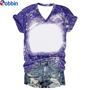 Camisetas Unisex Sublimadas con Efecto Decolorado, Nuevas Camisetas Personalizadas con Cuello en V, 100% Poliéster, Manga Corta - Product Image 1
