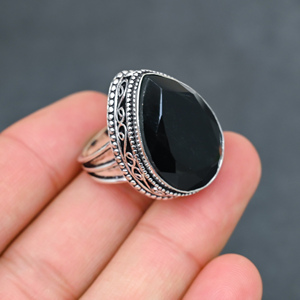 Gorgeous Hot Selling Trendy Modern Black Tourmaline Gemstone <b>Ring</b> Solid <b>925</b> Sterling <b>Silver</b> Handmade Jewelry Wholesale Factory P - Product Image 1