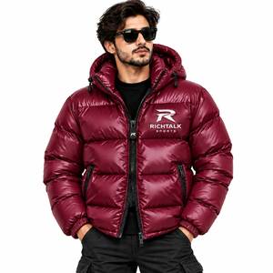 Chaqueta Acolchada con Capucha para Hombre, Unisex, Casual, Resistente al Viento, con Cierre Frontal, Gruesa, de Poliéster, Color Sólido, Corte Regular - Product Image 3