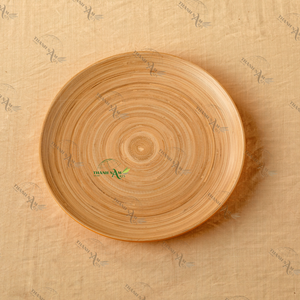 Plat de service en bambou naturel léger et écologique Assiette classique personnalisable pour les fêtes Durable et biodégradable - Product Image 5